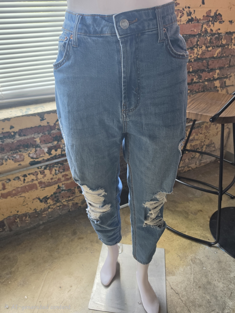 Ripped Size 12 Blue Denim Jeans